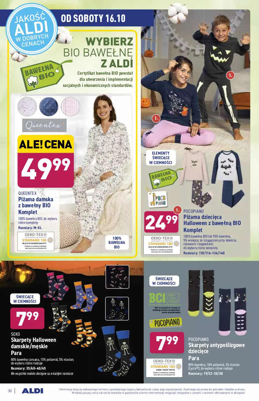 Gazetka promocyjna Aldi - ważna 11.10 do 16.10.2021 - strona 30 - produkty: Dzieci, Karp, Kawa, Piżama, Pocopiano, Queentex, Wełna