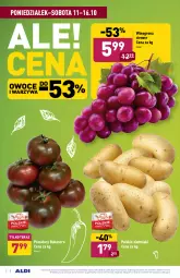 Gazetka promocyjna Aldi - Gazetka - ważna od 16.10 do 16.10.2021 - strona 2 - produkty: Warzywa, Ziemniaki, Tera, Winogrona, Owoce, Wino, Pomidory