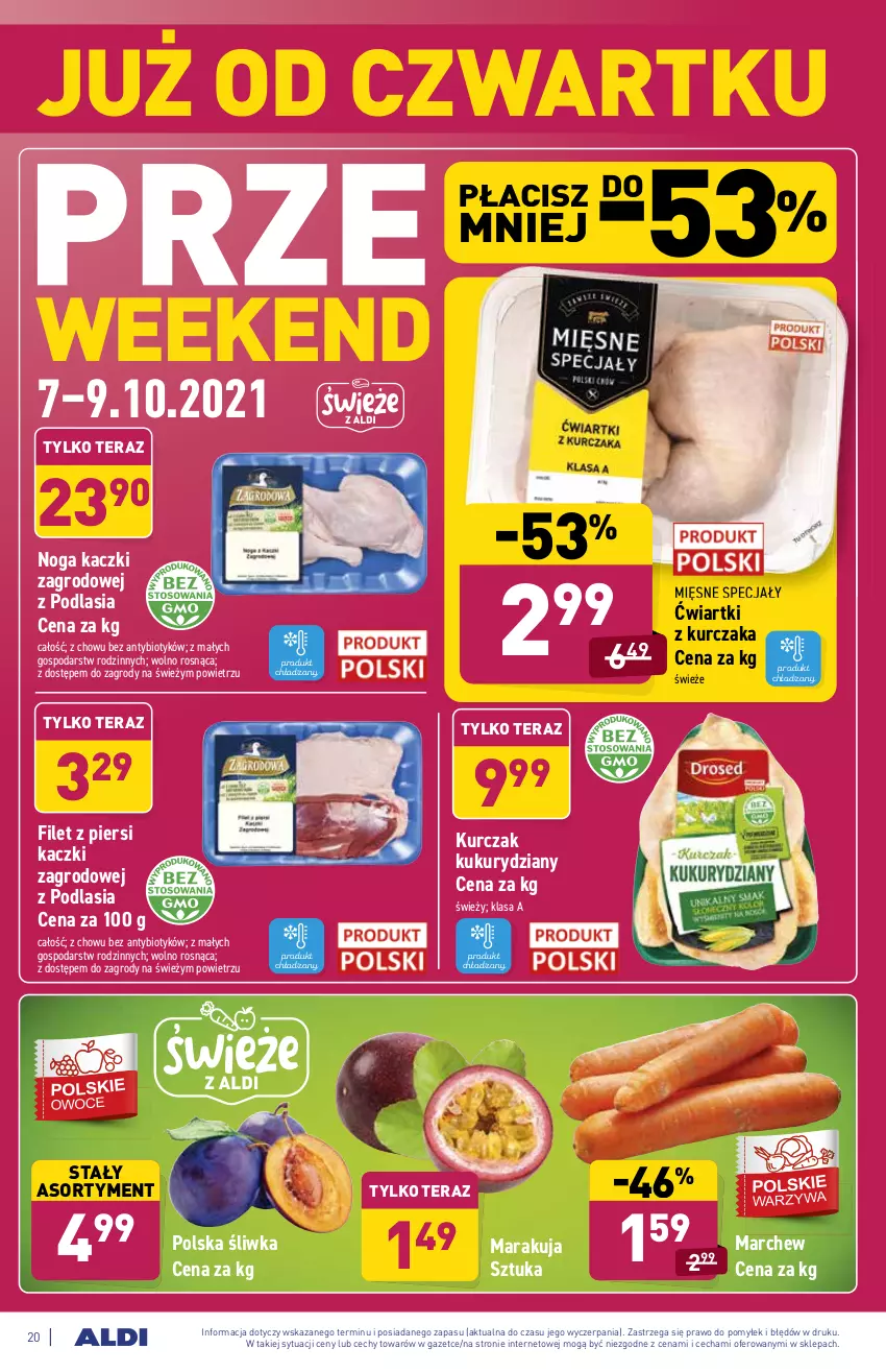 Gazetka promocyjna Aldi - SUPER SMACZNE OKAZJE - ważna 04.10 do 09.10.2021 - strona 20 - produkty: Filet z piersi kaczki, Kurczak, Mięsne specjały, Tera