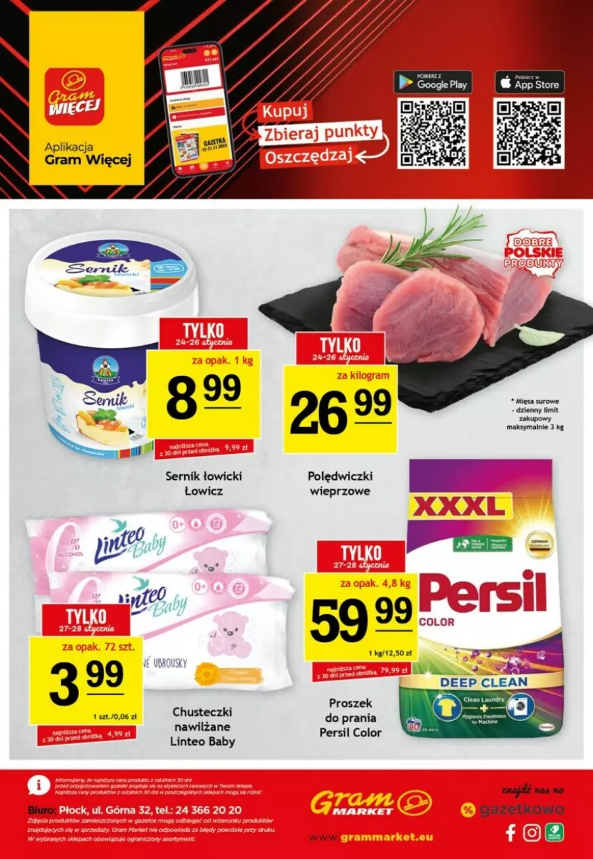 Gazetka promocyjna Gram market - ważna 22.01 do 28.01.2025 - strona 8 - produkty: Chusteczki, Gra, Persil, Proszek do prania, Ser