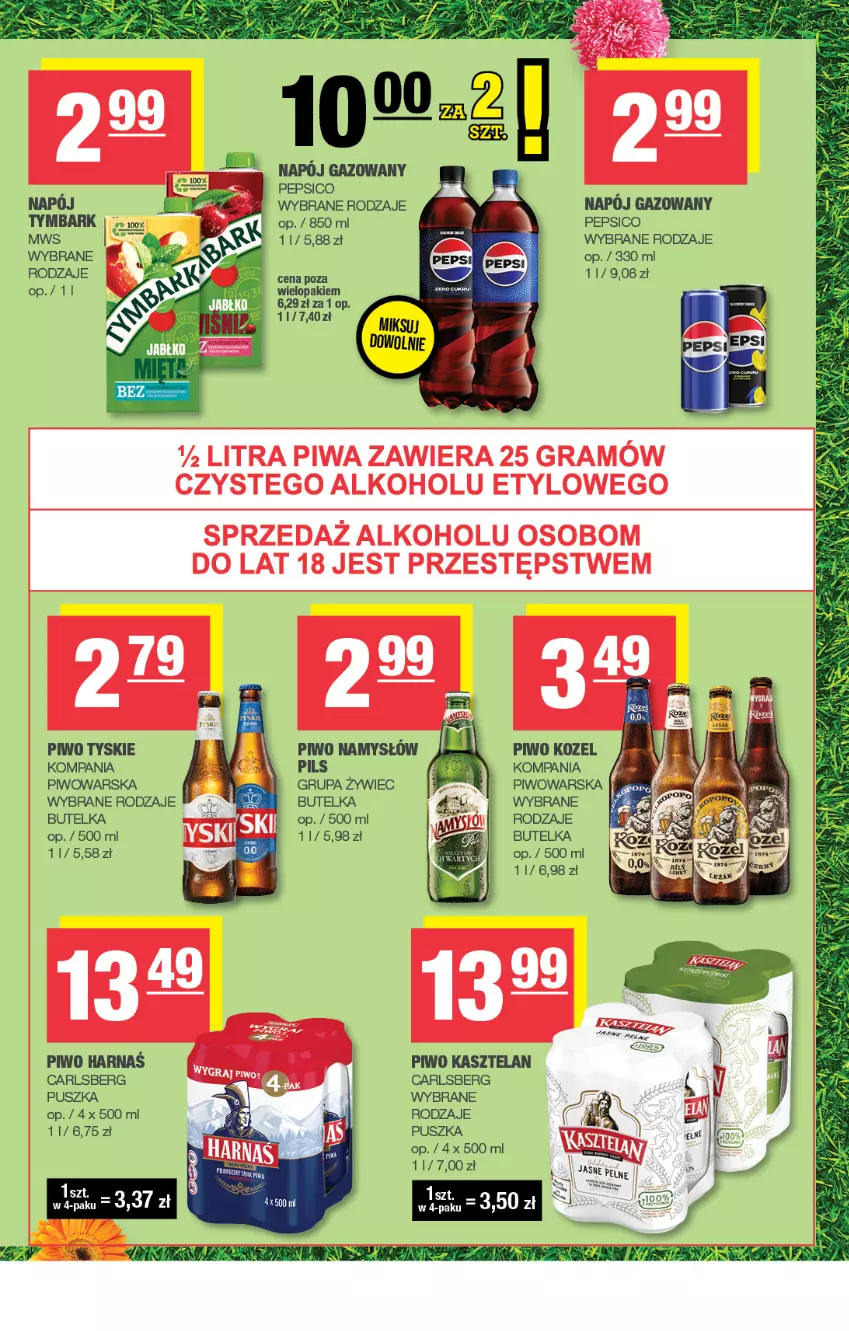 Gazetka promocyjna Spar - Spar - ważna 15.06 do 25.06.2025 - strona 7 - produkty: Carlsberg, Gra, Kasztelan, Kozel, Pepsi, Piwa, Piwo, Tymbark, Tyskie