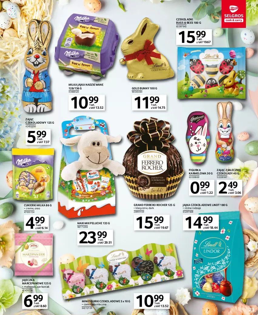 Gazetka promocyjna Selgros - Oferta spożywcza - ważna 16.03 do 29.03.2023 - strona 23 - produkty: Cukier, Cukierki, Czekolada, Czekolada mleczna, Ferrero, Ferrero Rocher, Gra, Lindt, Milka, Oreo