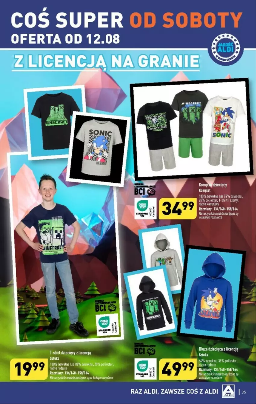 Gazetka promocyjna Aldi - ważna 07.08 do 12.08.2023 - strona 27 - produkty: Szorty, T-shirt, Wełna