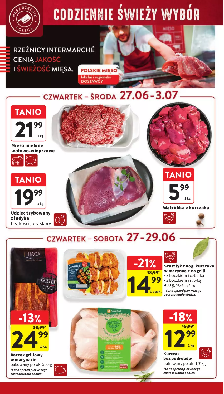 Gazetka promocyjna Intermarche - ważna 27.06 do 03.07.2024 - strona 12 - produkty: Boczek, Grill, Kurczak, Mięso, Mięso mielone