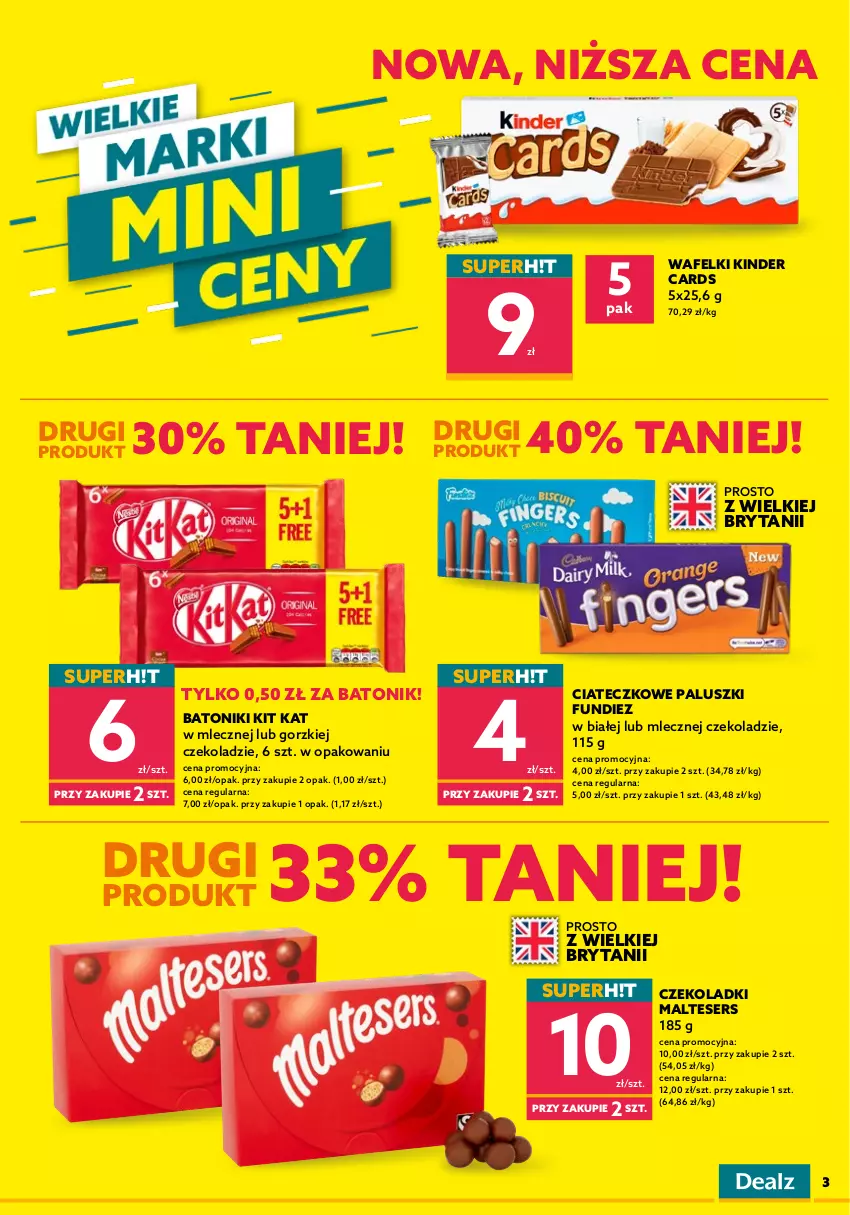 Gazetka promocyjna Dealz - NOWA GAZETKAMega Marki Mini Ceny - ważna 15.02 do 22.02.2022 - strona 3 - produkty: Baton, Bounty, Ciastka, Haribo, Kinder, Kit Kat, Mars, Rogal, Ser, Toffifee, Tonik, Twix