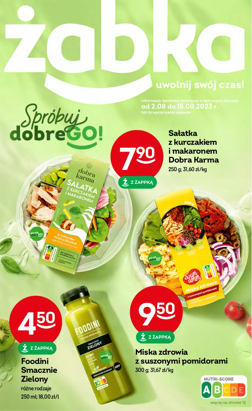 Gazetka promocyjna Żabka - ważna 02.08 do 15.08.2023 - strona 1 - produkty: Kurczak, Makaron, Miska, Sałat, Sałatka