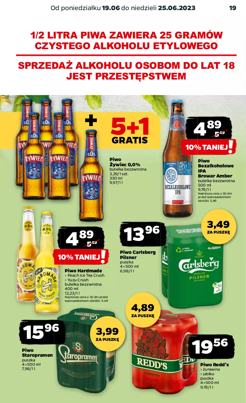 Gazetka promocyjna Netto - Artykuły spożywcze - ważna 19.06 do 25.06.2023 - strona 19 - produkty: Carlsberg, Gra, Ice tea, Piwa, Piwo