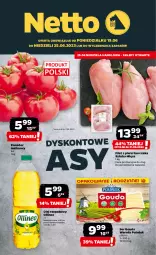Gazetka promocyjna Netto - Artykuły spożywcze - Gazetka - ważna od 25.06 do 25.06.2023 - strona 1 - produkty: Kurczak, Ser, Filet z piersi kurczaka, Olej rzepakowy, POLMLEK, Gouda, Olej, Pomidor malinowy