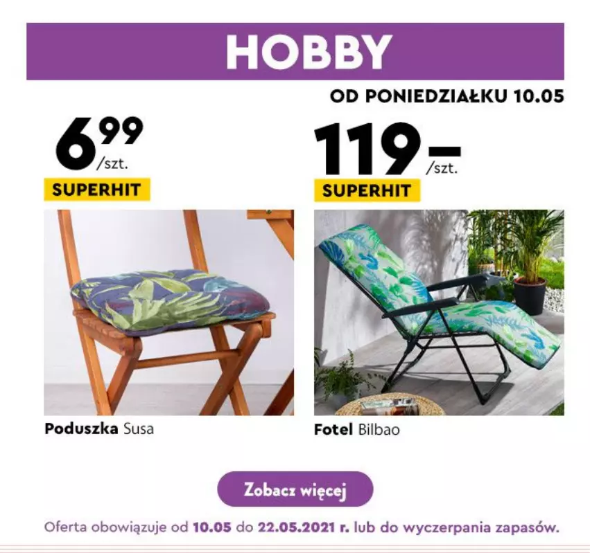 Gazetka promocyjna Biedronka - Hity Tygodnia - ważna 10.05 do 22.05.2021 - strona 3 - produkty: Fotel, Hobby, Poduszka