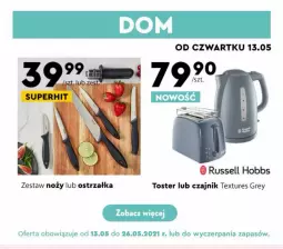 Gazetka promocyjna Biedronka - Hity Tygodnia - Gazetka - ważna od 22.05 do 22.05.2021 - strona 7 - produkty: Noż, Czajnik, Toster