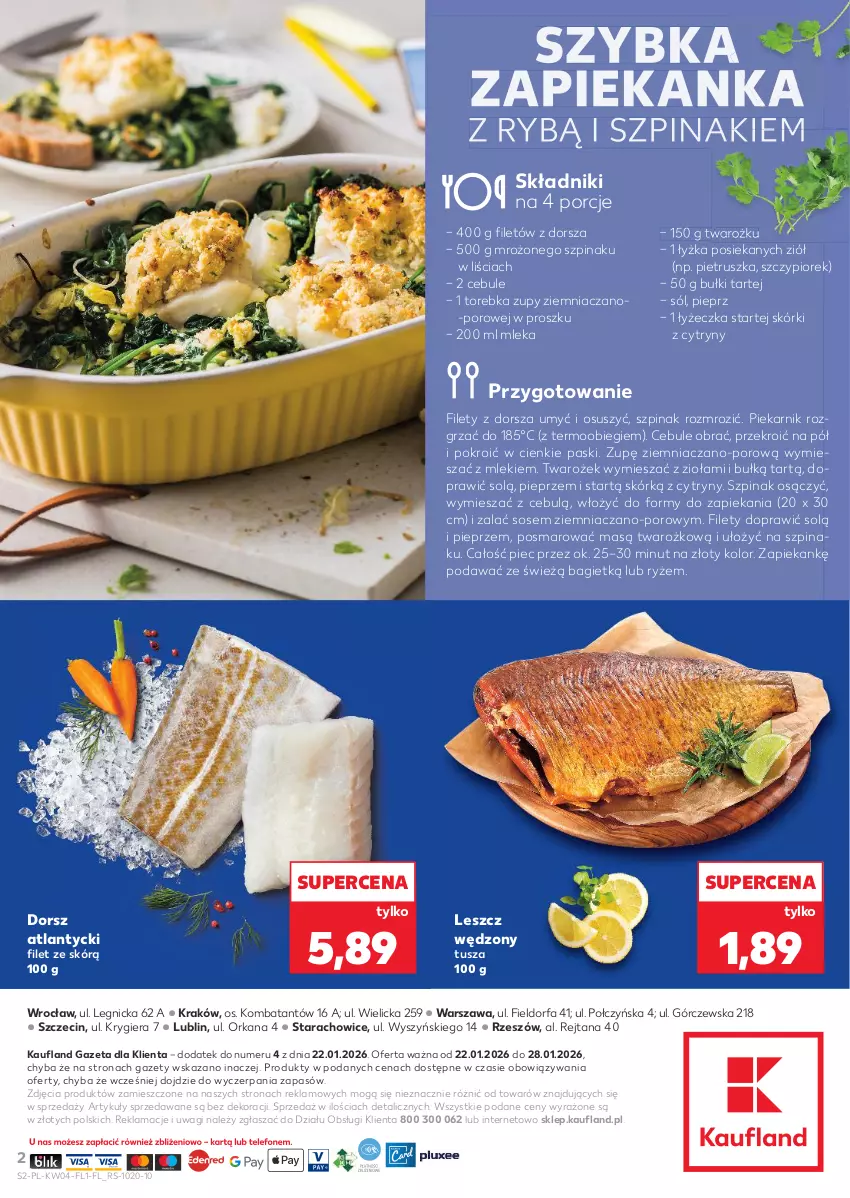 Gazetka promocyjna Kaufland - Kaufland - ważna 22.01 do 28.01.2026 - strona 2 - produkty: Cytryny, Dorsz, Fa, Orka, Piec, Piekarnik, Pieprz, Pietruszka, Por, Ryż, Sól, Sos, Szpinak, Torebka, Tusz, Wagi, Zapiekanka