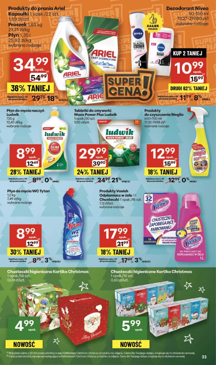 Gazetka promocyjna Delikatesy Centrum - Franczyza DC48 Czwartek - ważna 27.11 do 03.12.2025 - strona 33 - produkty: Ariel, Chusteczki, Dezodorant, Nivea, Rum