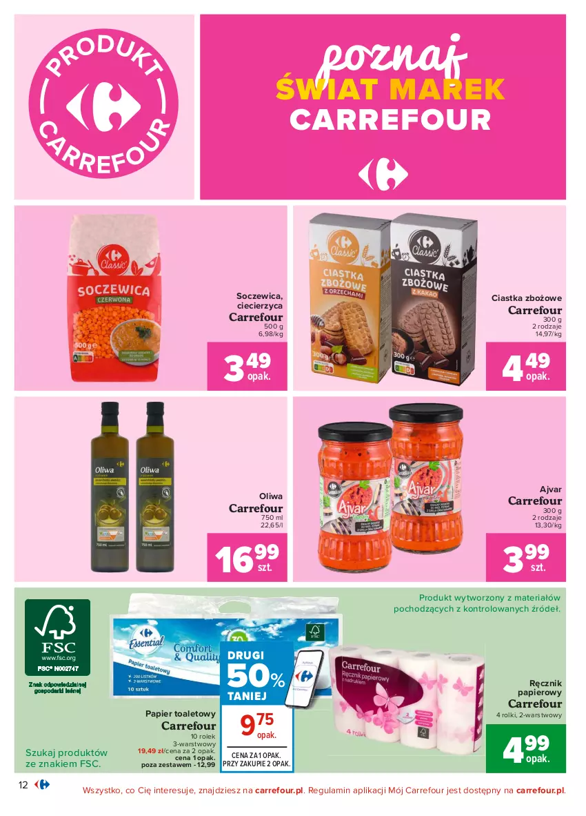 Gazetka promocyjna Carrefour - Gazetka Carrefour - ważna 31.05 do 12.06.2021 - strona 12 - produkty: Ciastka, Papier, Papier toaletowy, Ręcznik, Rolki
