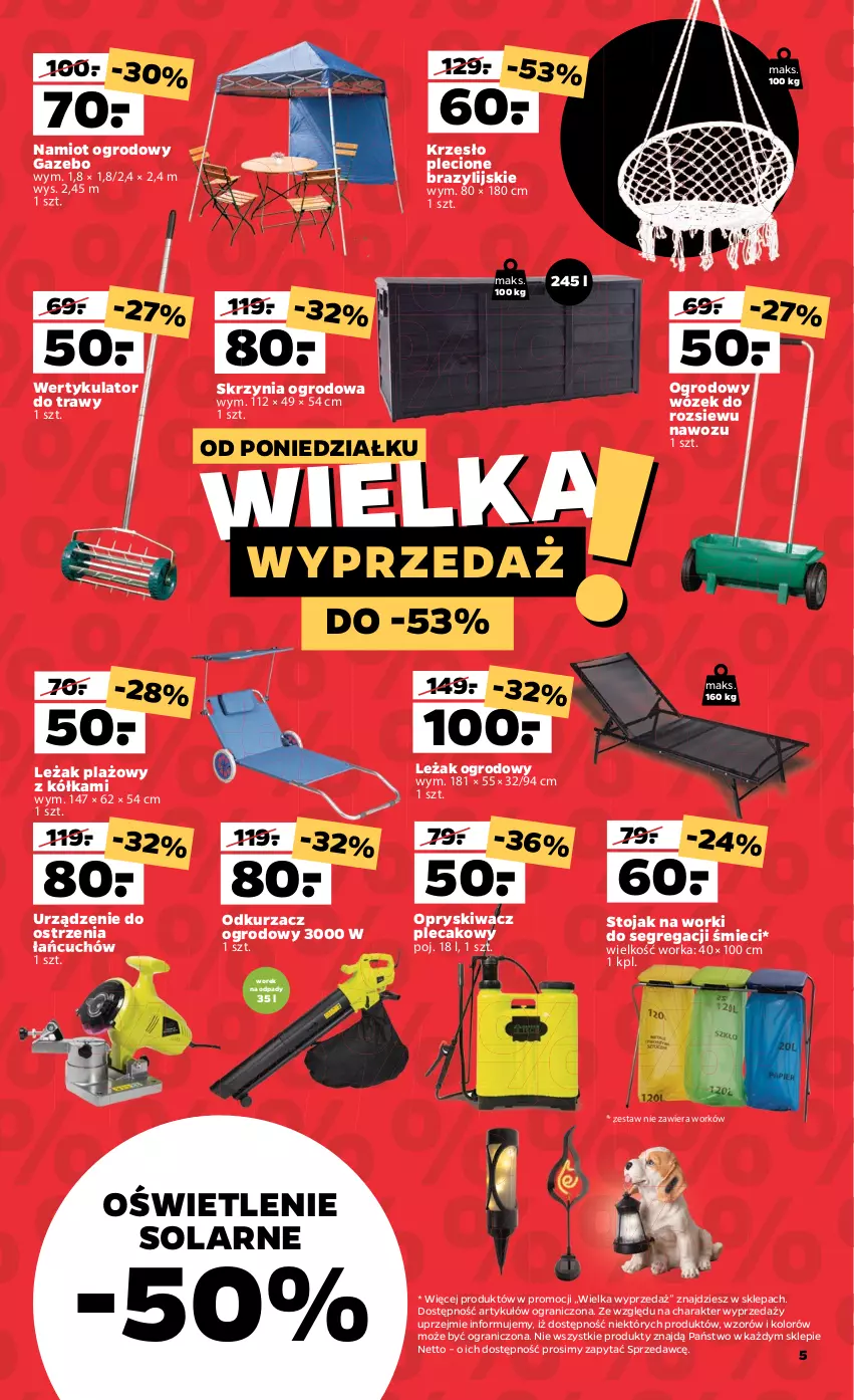 Gazetka promocyjna Netto - Gazetka non food - ważna 30.08 do 04.09.2021 - strona 5 - produkty: Gra, Krzesło, Namiot, Odkurzacz, Orka, Plecak, Stojak, Wózek