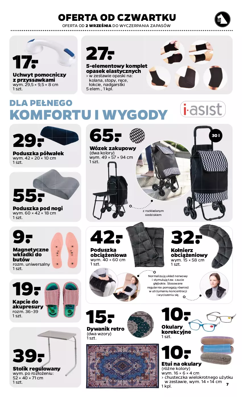 Gazetka promocyjna Netto - Gazetka non food - ważna 30.08 do 04.09.2021 - strona 7 - produkty: Dywan, Dywanik, Kapcie, LANA, Pasek, Poduszka, Stolik, Top, Wałek, Wkładki, Wózek