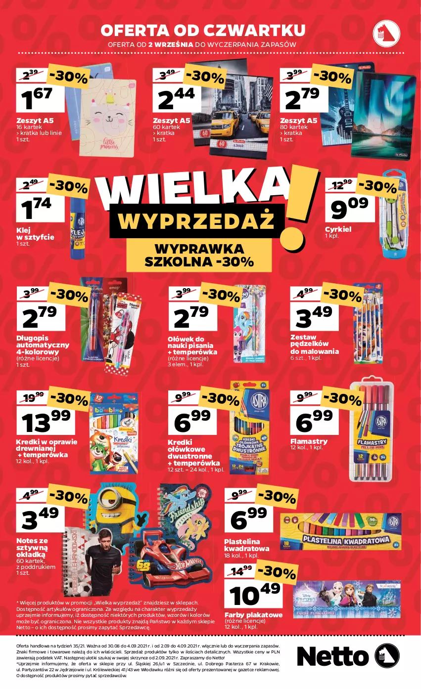 Gazetka promocyjna Netto - Gazetka non food - ważna 30.08 do 04.09.2021 - strona 8 - produkty: Długopis, Fa, Flamastry, Gra, Klej, Plastelina