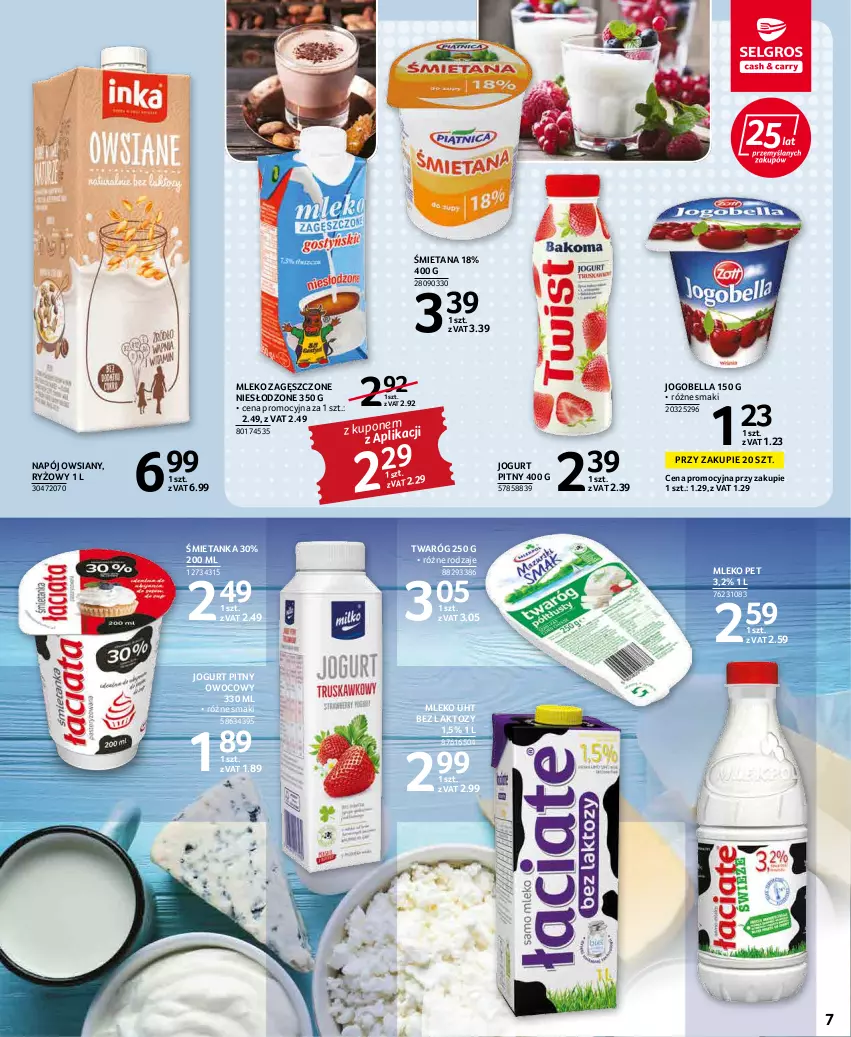 Gazetka promocyjna Selgros - Oferta spożywcza - ważna 03.03 do 16.03.2022 - strona 7 - produkty: Bell, Bella, Jogobella, Jogurt, Jogurt pitny, Mleko, Mleko zagęszczone, Napój, Ryż, Twaróg