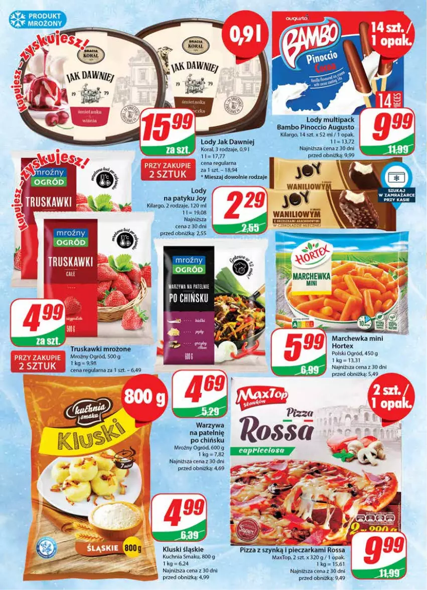 Gazetka promocyjna Dino - Gazetka 45 - ważna 08.11 do 14.11.2023 - strona 10 - produkty: Hortex, Kuchnia, Lody, Marchewka, Ogród, Piec, Pieczarka, Pizza, Top, Warzywa, Warzywa na patelnie