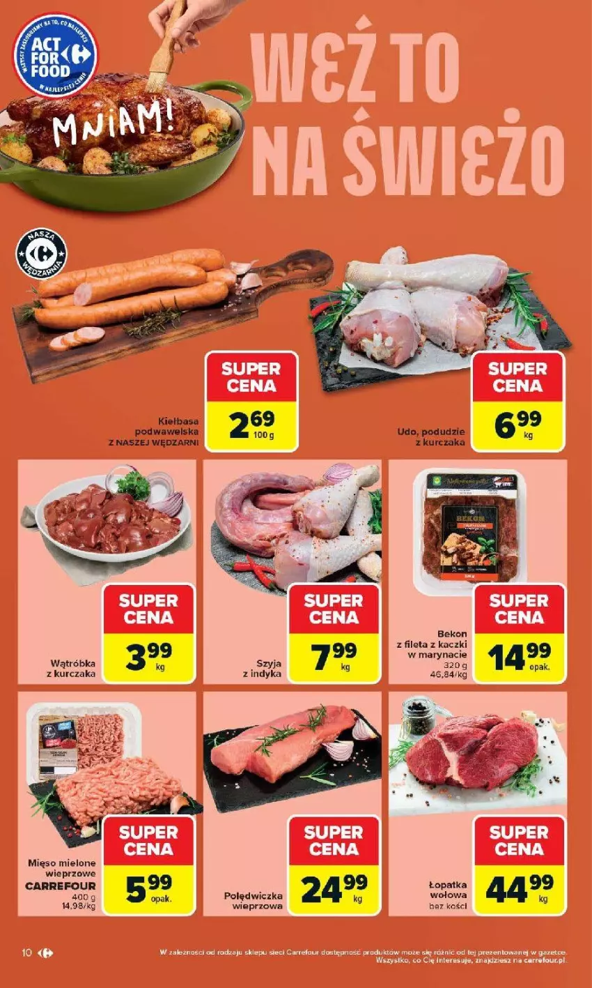 Gazetka promocyjna Carrefour - Gazetka Otwieramy się na nowo - ważna 27.05 do 30.05.2026 - strona 10 - produkty: Beko, Kiełbasa, Kiełbasa podwawelska, Kurczak, Podudzie z kurczaka, Polędwiczka wieprzowa, Wawel