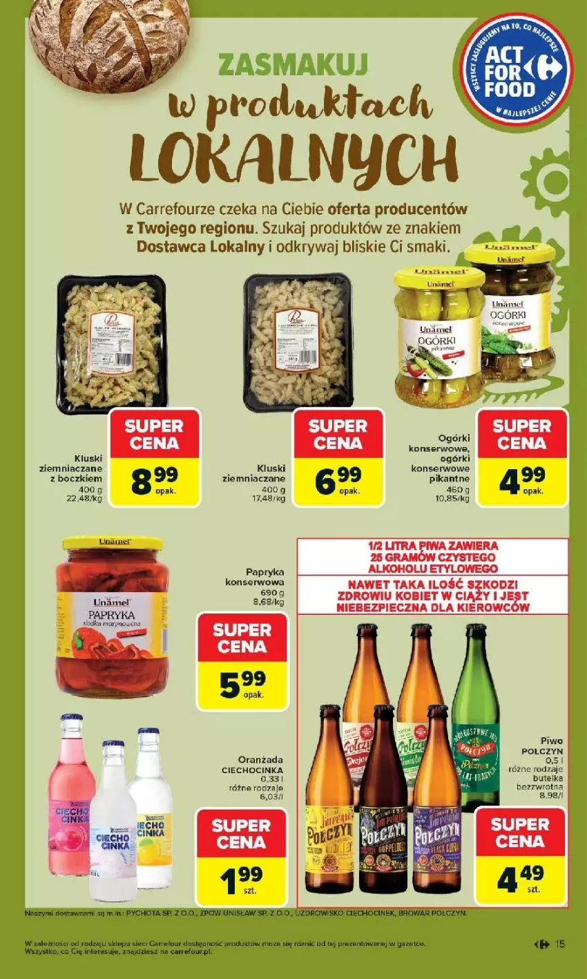 Gazetka promocyjna Carrefour - Gazetka Otwieramy się na nowo - ważna 27.05 do 30.05.2026 - strona 15 - produkty: Inka, Ogórki konserwowe, Oranżada, Papryka, Piec, Piwa, Piwo, Ser