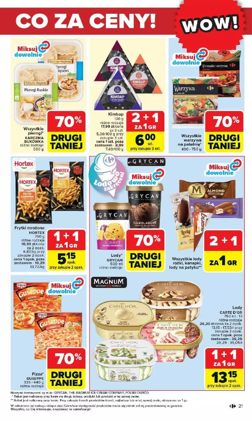 Gazetka promocyjna Carrefour - Gazetka Otwieramy się na nowo - ważna 27.05 do 30.05.2026 - strona 21 - produkty: Carte d'Or, Fa, Frytki, Gry, Hortex, Lody, Ogród, Warzywa