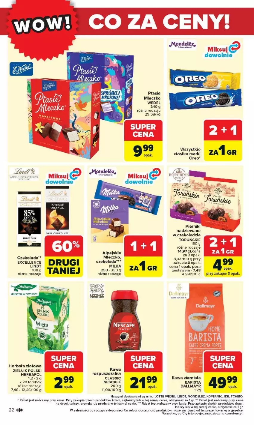 Gazetka promocyjna Carrefour - Gazetka Otwieramy się na nowo - ważna 27.05 do 30.05.2026 - strona 22 - produkty: Ciastka, Czekolada, Dallmayr, Fa, Herbapol, Herbata, Kawa, Kawa ziarnista, Lindt, Milka, Oreo, Piernik