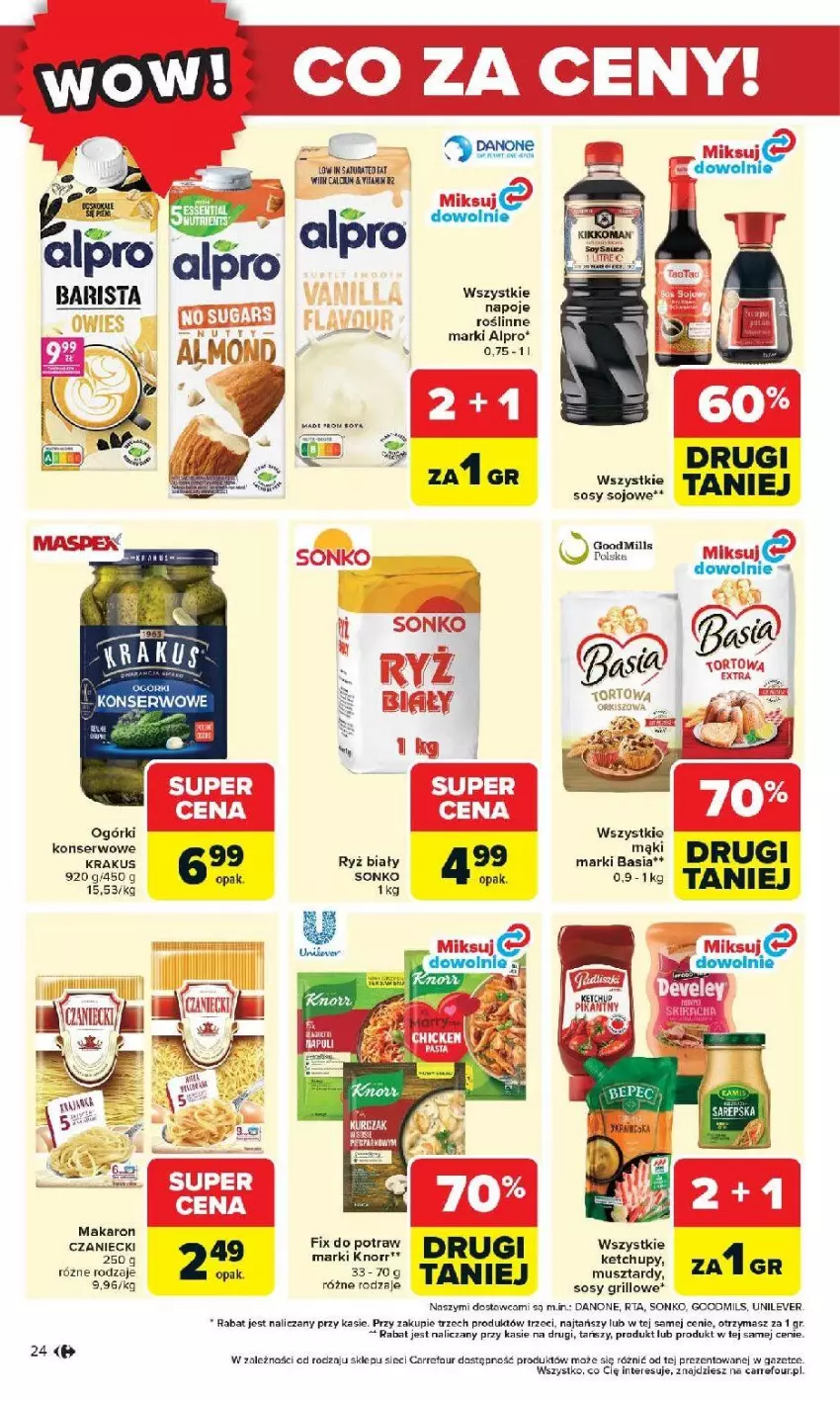 Gazetka promocyjna Carrefour - Gazetka Otwieramy się na nowo - ważna 27.05 do 30.05.2026 - strona 24 - produkty: Alpro, Danone, Fa, Grill, Krakus, Mus, Napoje, Ogórki konserwowe, Ryż, Ryż biały, Ser, Sos