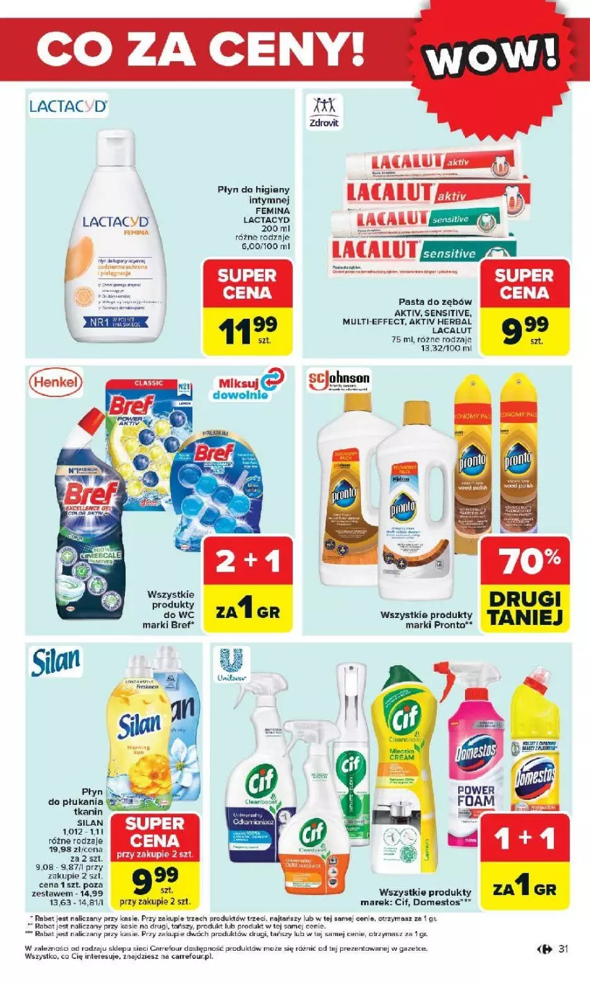 Gazetka promocyjna Carrefour - Gazetka Otwieramy się na nowo - ważna 27.05 do 30.05.2026 - strona 31 - produkty: Bref, Cif, Domestos, Fa, Koc, Lacalut, Lactacyd, Silan, Skrzat