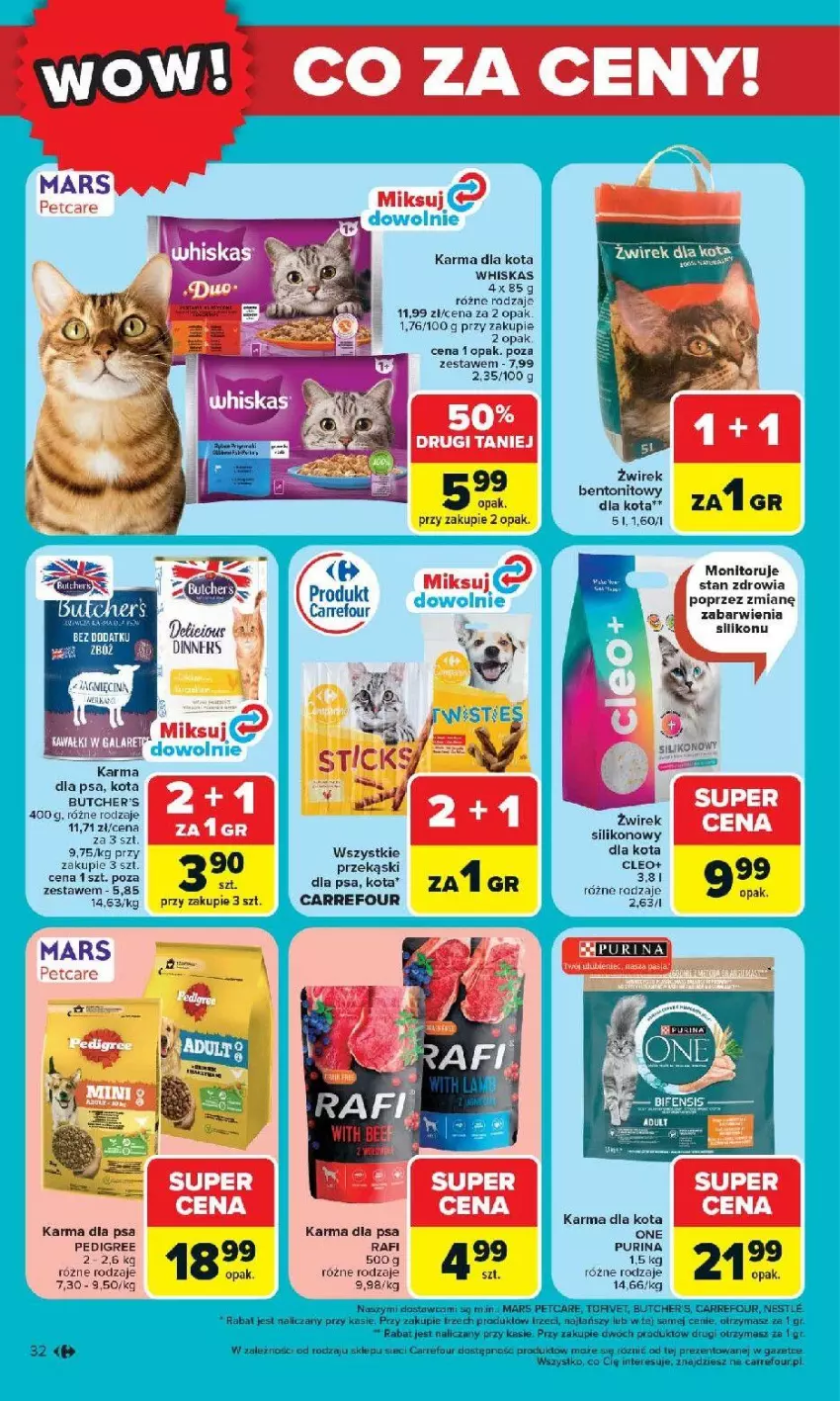 Gazetka promocyjna Carrefour - Gazetka Otwieramy się na nowo - ważna 27.05 do 30.05.2026 - strona 32 - produkty: Butcher's, Fa, Mars, Monitor, Pedigree, Pur, Purina, Whiskas