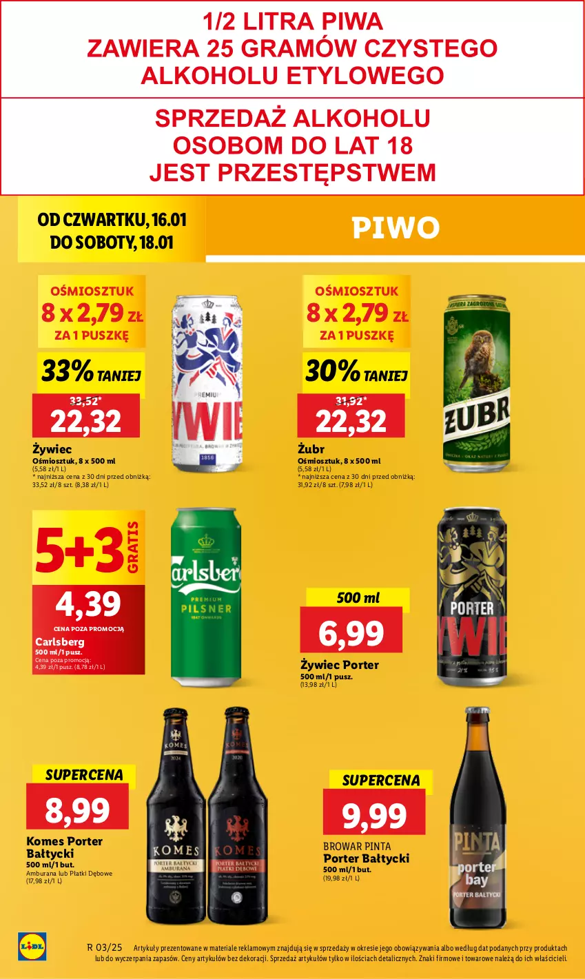 Gazetka promocyjna Lidl - GAZETKA - ważna 16.01 do 18.01.2025 - strona 40 - produkty: Carlsberg, Gra, Piwo, Por