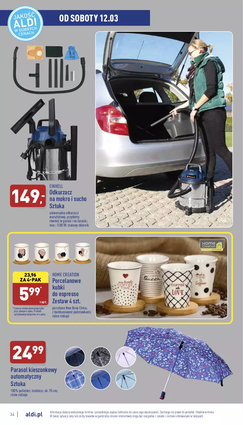 Gazetka promocyjna Aldi - Pełny katalog - ważna 07.03 do 12.03.2022 - strona 34 - produkty: Einhell, Garaż, LANA, Odkurzacz, Odkurzacz warsztatowy, Parasol, Por