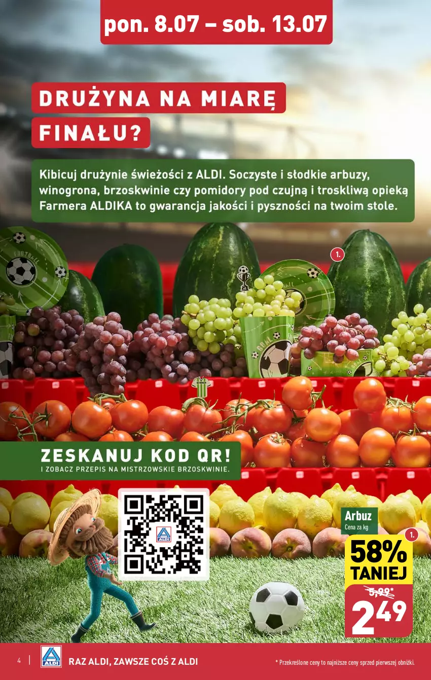 Gazetka promocyjna Aldi - Farmer ALDIK poleca świeże owoce i warzywa - ważna 08.07 do 13.07.2024 - strona 4 - produkty: Arbuz