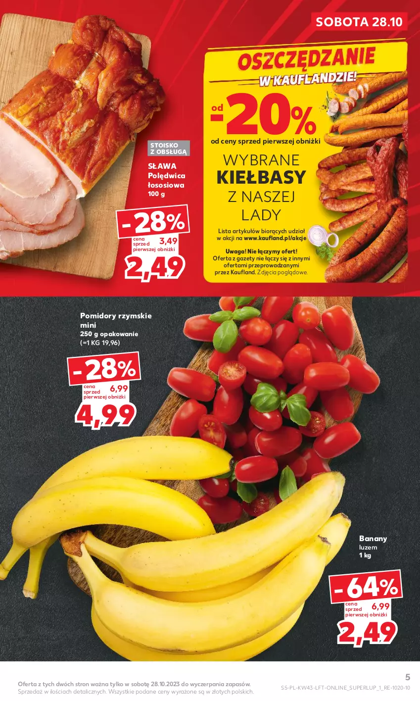 Gazetka promocyjna Kaufland - Gazetka tygodnia - ważna 26.10 do 31.10.2023 - strona 5 - produkty: Banany, Polędwica, Pomidory, Sos, Waga