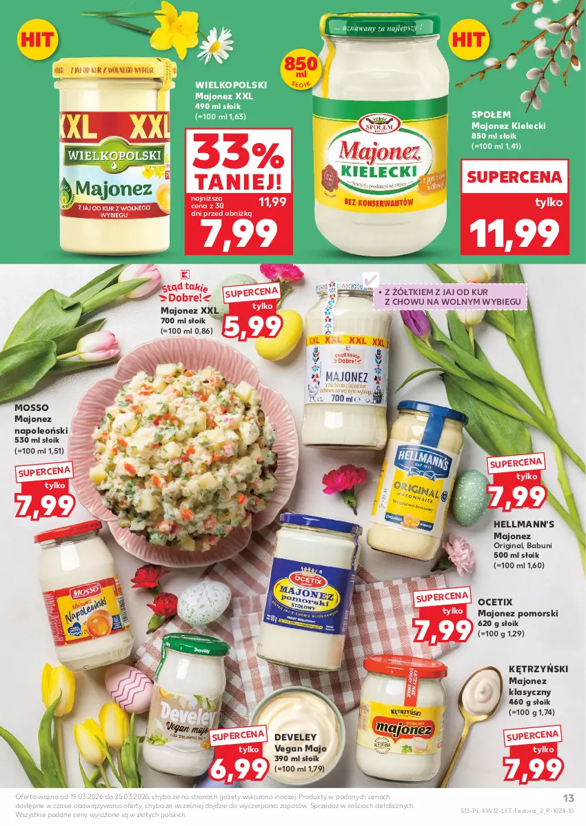 Gazetka promocyjna Kaufland - Gazetka tygodnia - ważna 19.03 do 25.03.2026 - strona 13 - produkty: Babuni, Gin, Hellmann’s, Majonez, Ocet, Oleo