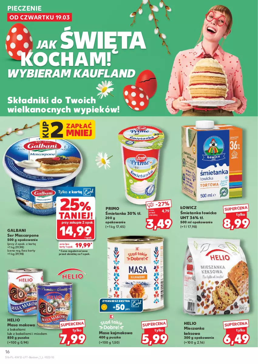 Gazetka promocyjna Kaufland - Gazetka tygodnia - ważna 19.03 do 25.03.2026 - strona 16 - produkty: Galbani, Helio, Koc, Mascarpone, Piec, Ser