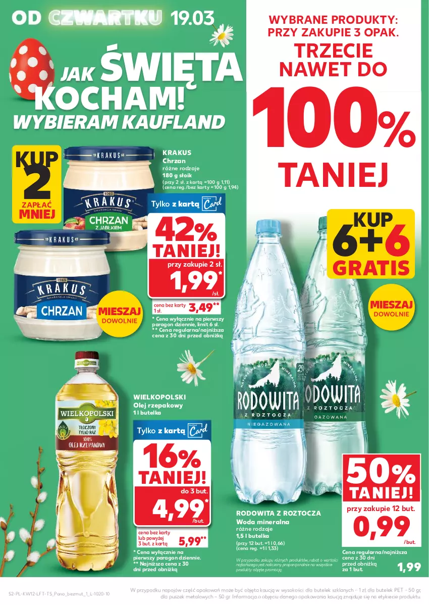 Gazetka promocyjna Kaufland - Gazetka tygodnia - ważna 19.03 do 25.03.2026 - strona 2 - produkty: Chrzan, Gra, Koc, Krakus, Olej, Olej rzepakowy, Por, Sok, Woda, Woda mineralna