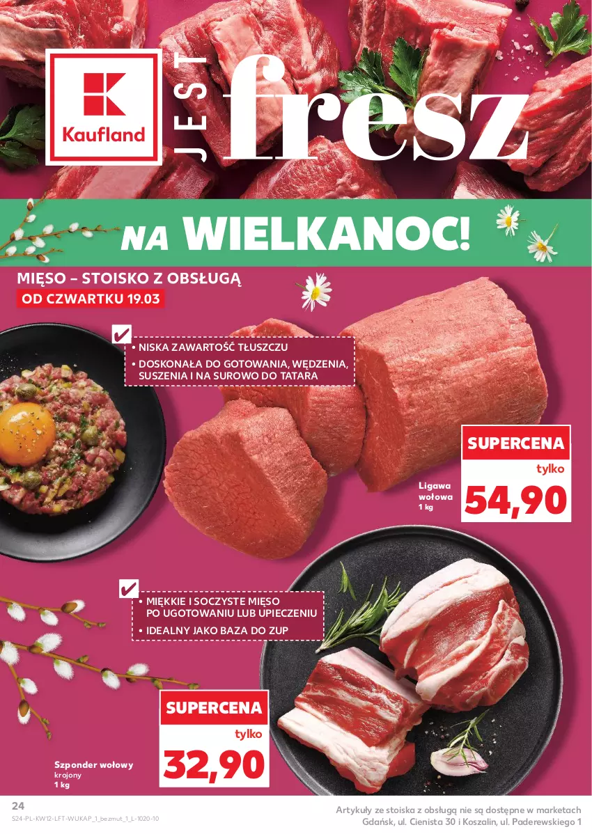 Gazetka promocyjna Kaufland - Gazetka tygodnia - ważna 19.03 do 25.03.2026 - strona 24 - produkty: Kosz, Mięso, Piec, Szal, Szponder wołowy