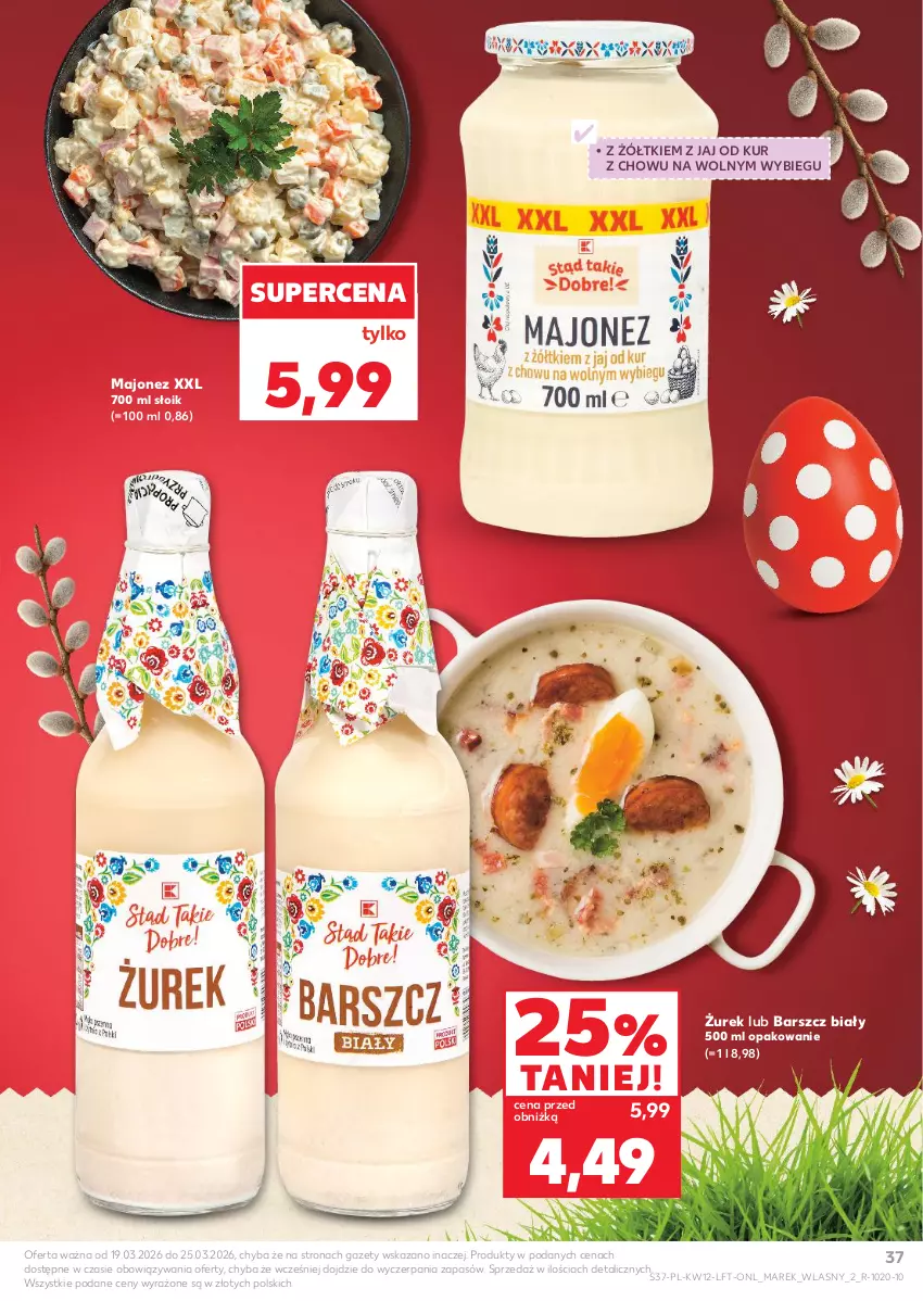 Gazetka promocyjna Kaufland - Gazetka tygodnia - ważna 19.03 do 25.03.2026 - strona 37 - produkty: Majonez