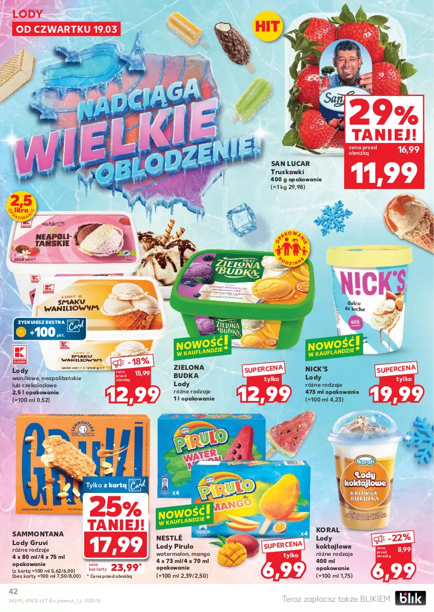 Gazetka promocyjna Kaufland - Gazetka tygodnia - ważna 19.03 do 25.03.2026 - strona 42 - produkty: Lody, Mango, Melon, Nestlé, Tera, Truskawki, Zielona Budka