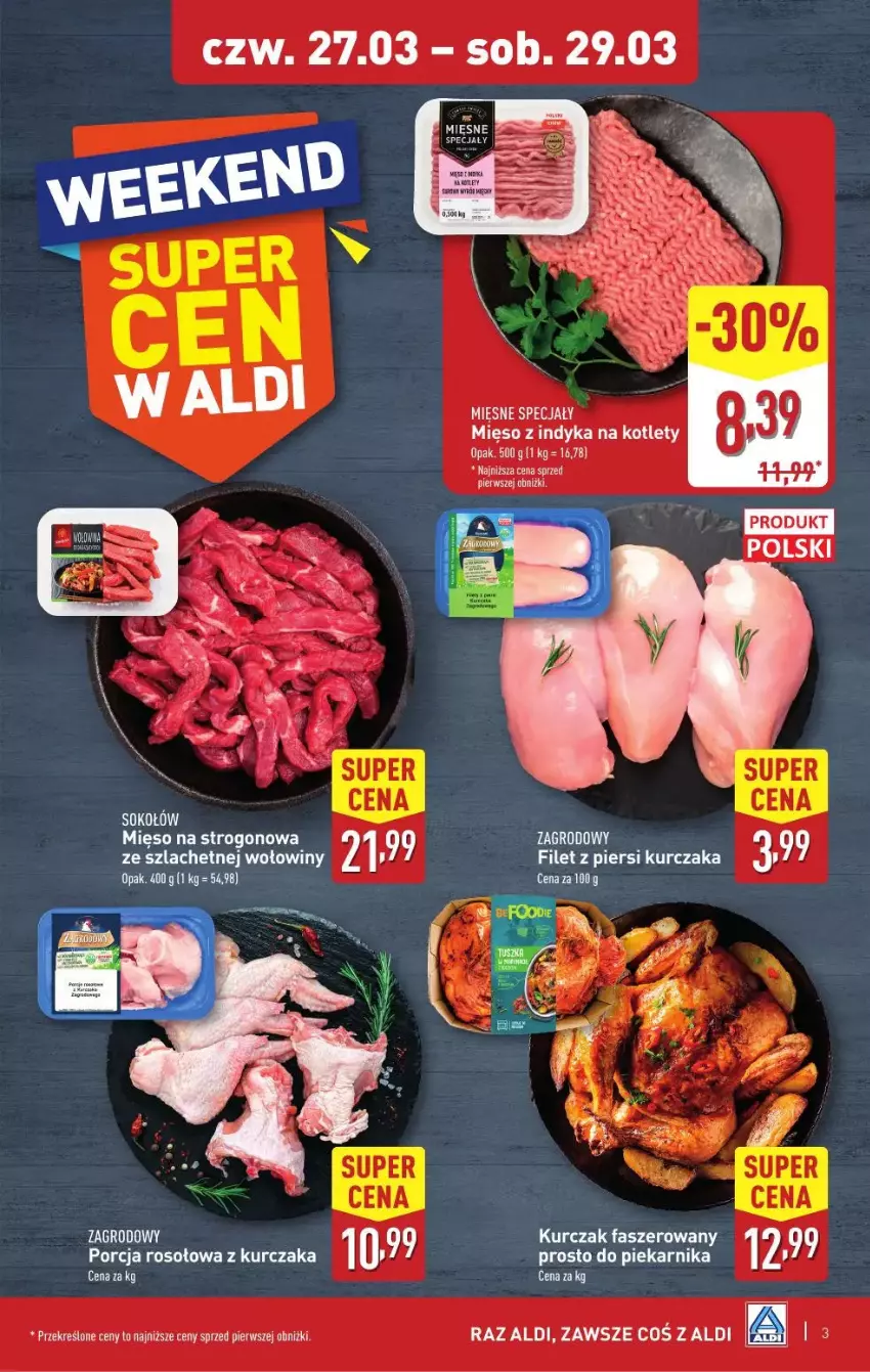 Gazetka promocyjna Aldi - ważna 27.03 do 29.03.2025 - strona 6 - produkty: Fa, Filet z piersi kurczaka, Kotlet, Kurczak, Mięsne specjały, Mięso, Piekarnik, Por, Sok, Sokołów