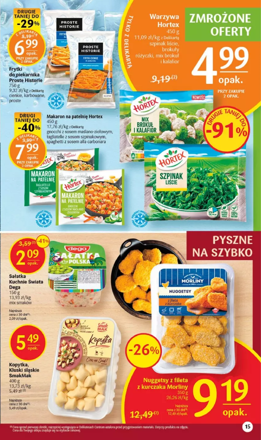 Gazetka promocyjna Delikatesy Centrum - Gazetka DC06 - ważna 09.02 do 15.02.2023 - strona 15 - produkty: Dega, Gnocchi, Kopytka, Kurczak, Sałat, Sałatka, Sos, Spaghetti, Szpinak, Tagliatelle