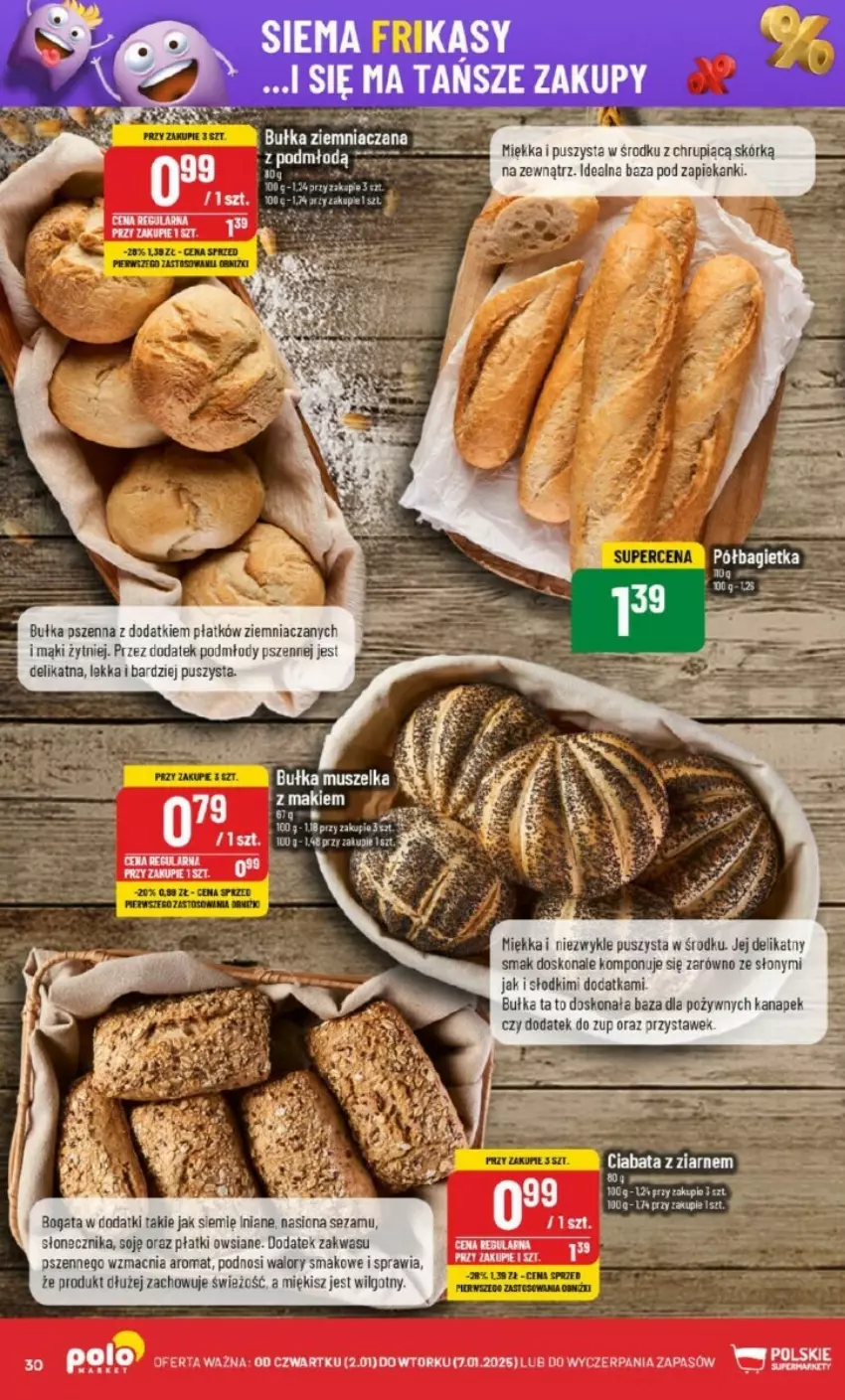 Gazetka promocyjna PoloMarket - ważna 02.01 do 07.01.2025 - strona 24 - produkty: Bagietka, Bułka, LG, Płatki owsiane, Półbagietka, Sezam