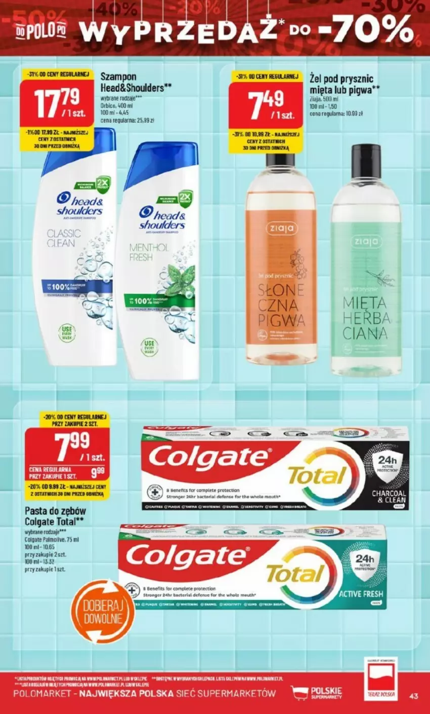 Gazetka promocyjna PoloMarket - ważna 02.01 do 07.01.2025 - strona 38 - produkty: BIC, Colgate, Colgate Total, Fa, LG, Mięta, Palmolive, Pasta do zębów, Szampon, Tera