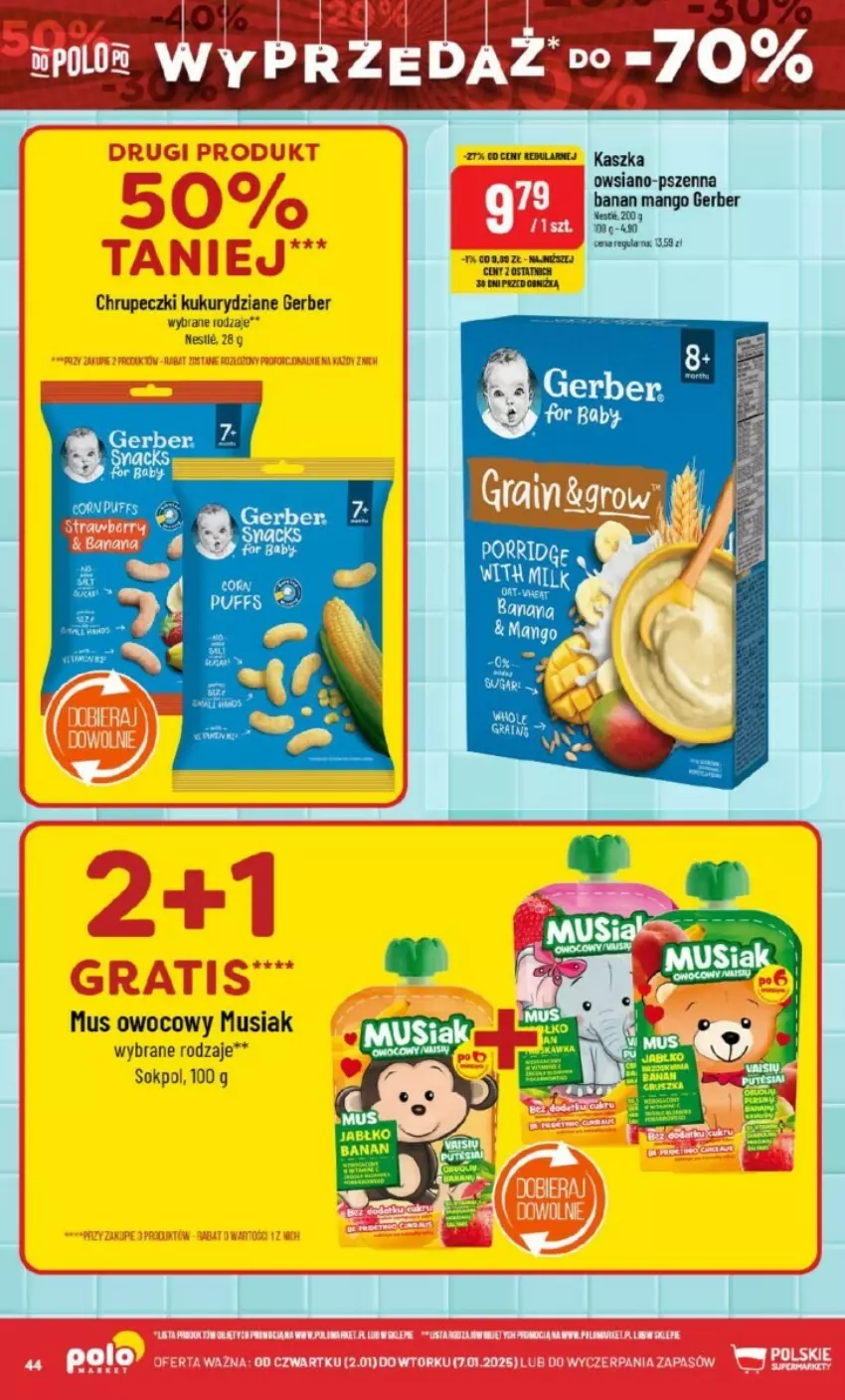 Gazetka promocyjna PoloMarket - ważna 02.01 do 07.01.2025 - strona 39 - produkty: Gerber, Mango, Mus, Puf