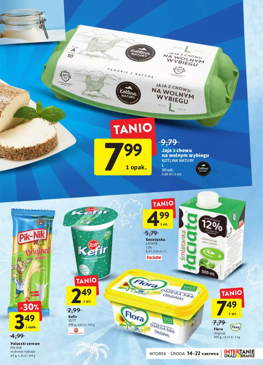 Gazetka promocyjna Intermarche - Okazjobranie - ważna 14.06 do 22.06.2022 - strona 19 - produkty: Flora, Gin, Jaja, Kefir, Kotlin, Ser, Zott