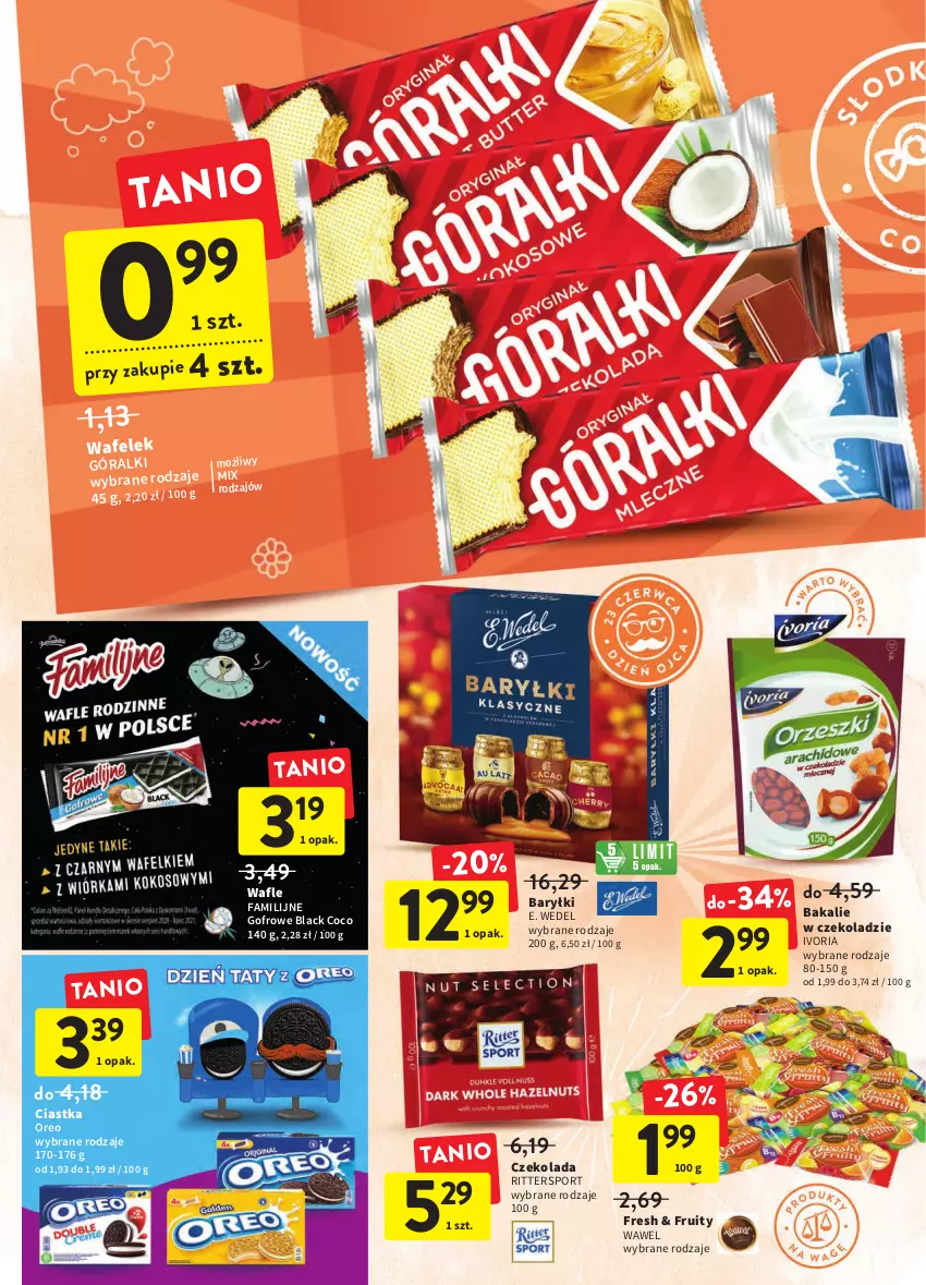 Gazetka promocyjna Intermarche - Okazjobranie - ważna 14.06 do 22.06.2022 - strona 24 - produkty: Baryłki, Ciastka, Czekolada, E. Wedel, Fa, Góralki, Lack, Oreo, Por, Sport, Wafelek, Wafle, Wawel