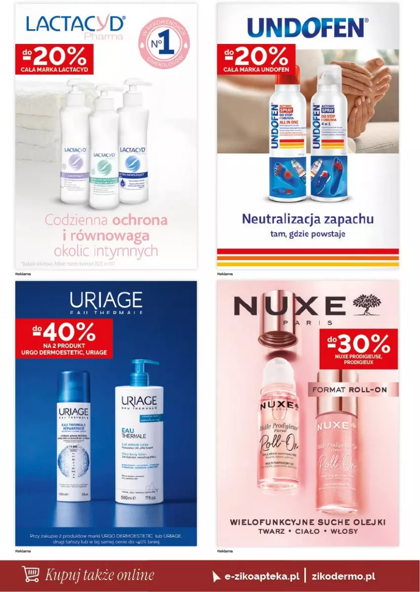 Gazetka promocyjna Ziko - Gazetka Ziko Dermo - ważna 13.08 do 26.08.2026 - strona 14 - produkty: Fa, Lactacyd, Nuxe, Olej, Top, Undofen