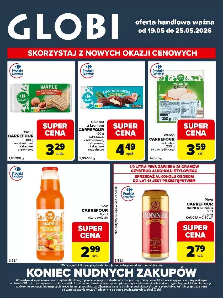 Gazetka promocyjna Carrefour - Gazetka Globi - ważna 19.05 do 25.05.2026 - strona 2 - produkty: Ciastka, Fa, Gra, Kakao, Mięta, Piwa, Sok, Wafle
