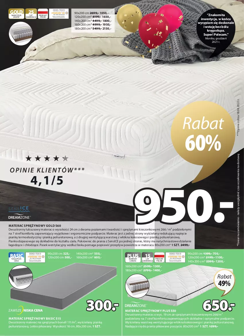 Gazetka promocyjna Jysk - Oferta tygodnia - ważna 21.09 do 18.10.2022 - strona 20 - produkty: Kokos, Materac, Materac sprężynowy, Pasek, Pokrowiec, Sok, Tera