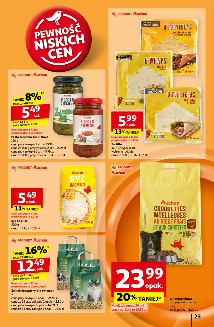 Gazetka promocyjna Auchan - Pewność Niskich Cen Hipermarket - ważna 17.10 do 23.10.2024 - strona 25 - produkty: Pesto, Ryż, Ryż basmati, Tortilla